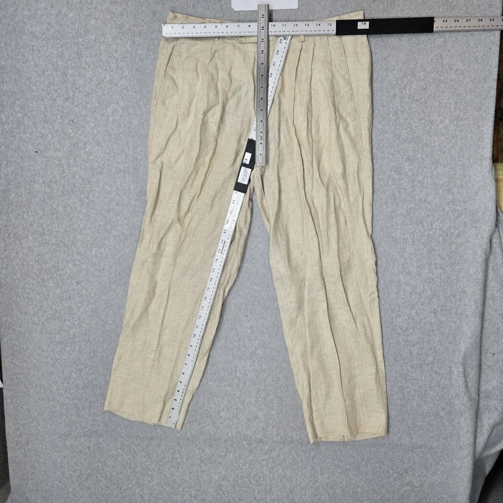 VINTAGE Natural Issue By Feldini Men Pants 36X29 Beige Linen Modernized 28